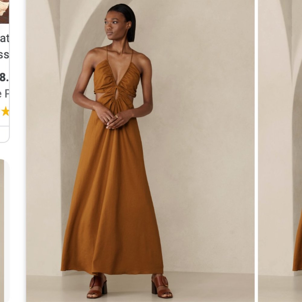 MANON LINEN-BLEND MAXI DRESS